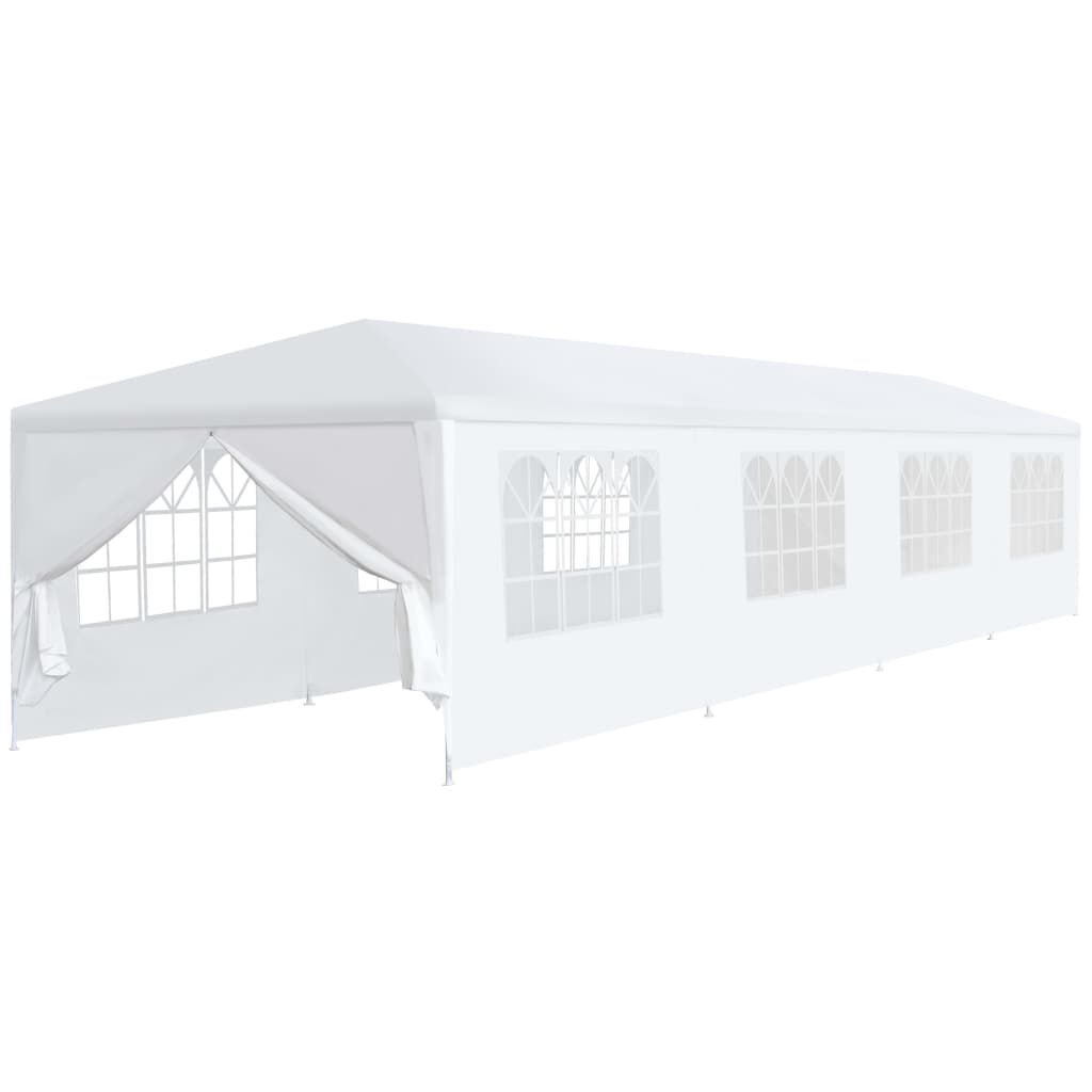 vidaXL Градинска шатра, 3x12 м, бяла