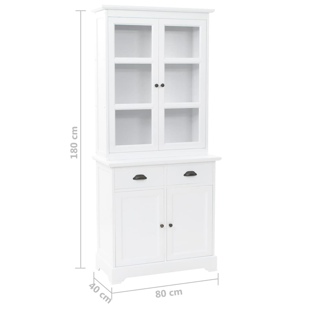 vidaXL Бюфет с 4 врати, МДФ и борова дървесина, 80x40x180 см