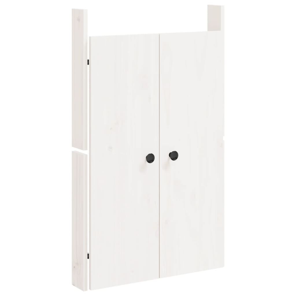 vidaXL Кухненски вратички за открито, бели, 50x9x82 см, бор масив