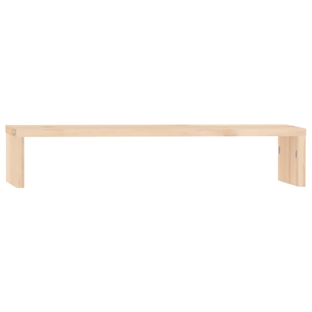 vidaXL Поставка за монитор, 50x27x10 см, бор масив