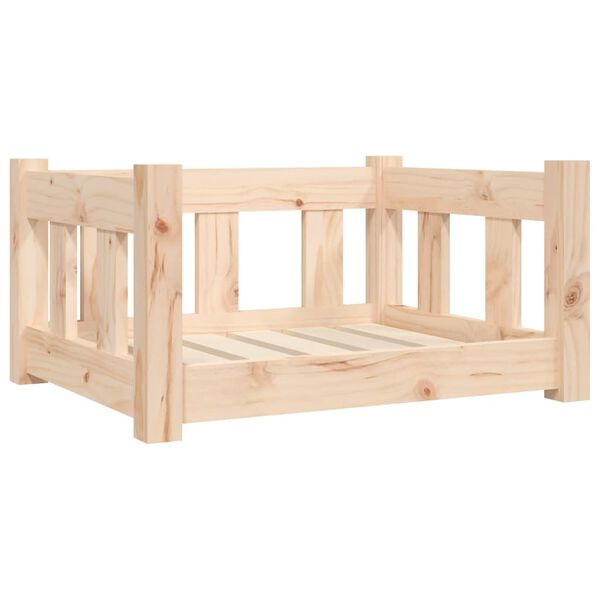 vidaXL Кучешко легло, 55,5x45,5x28 см, борова дървесина масив