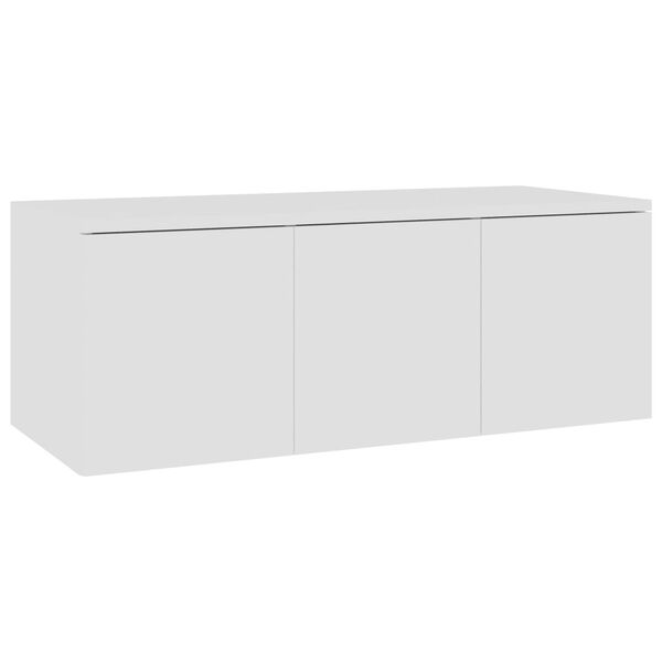 vidaXL ТВ шкаф, бял, 80x34x30 см, инженерно дърво