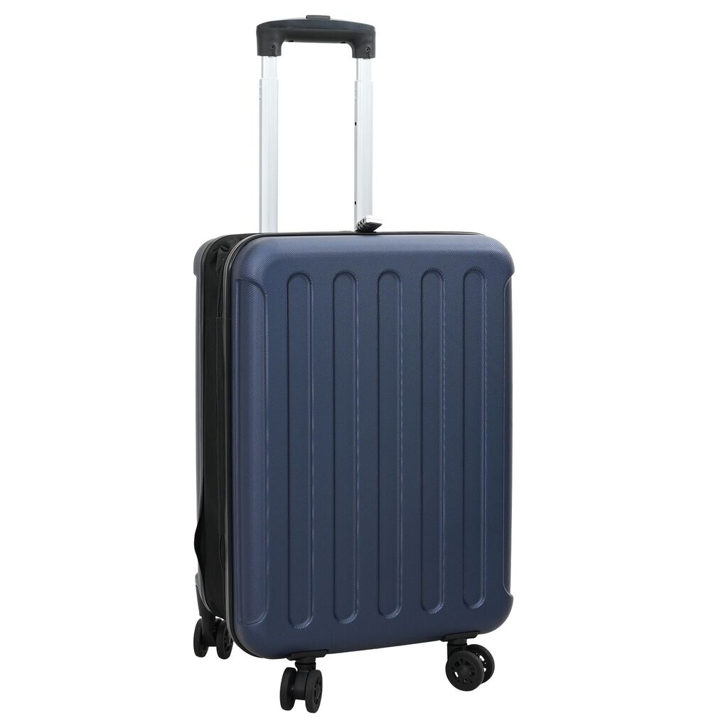 vidaXL Сгъваем куфар с твърда обвивка 20'' Тъмен син 34x23x55.5 см ABS