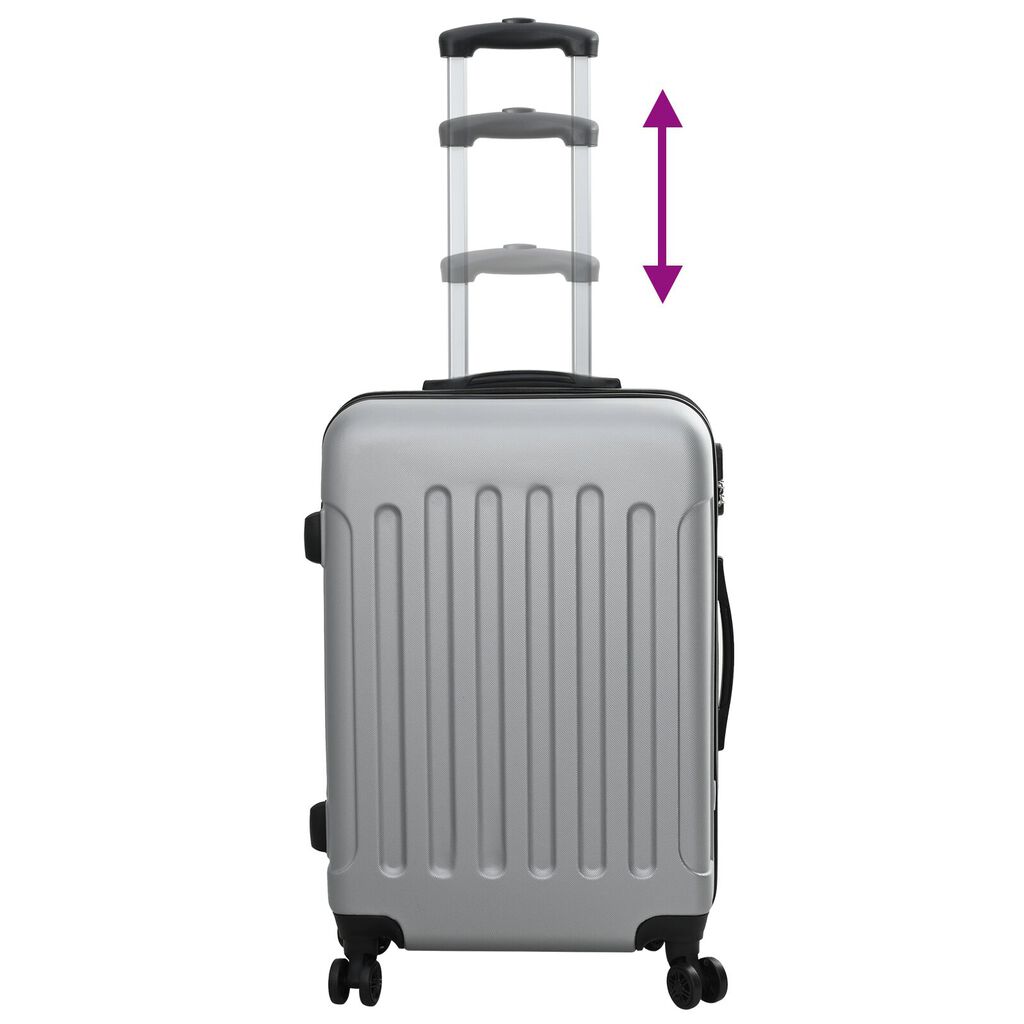 vidaXL Комплект куфари 3 бр. Куфар с твърда обвивка Сребрист 20'' 24'' 28'' ABS