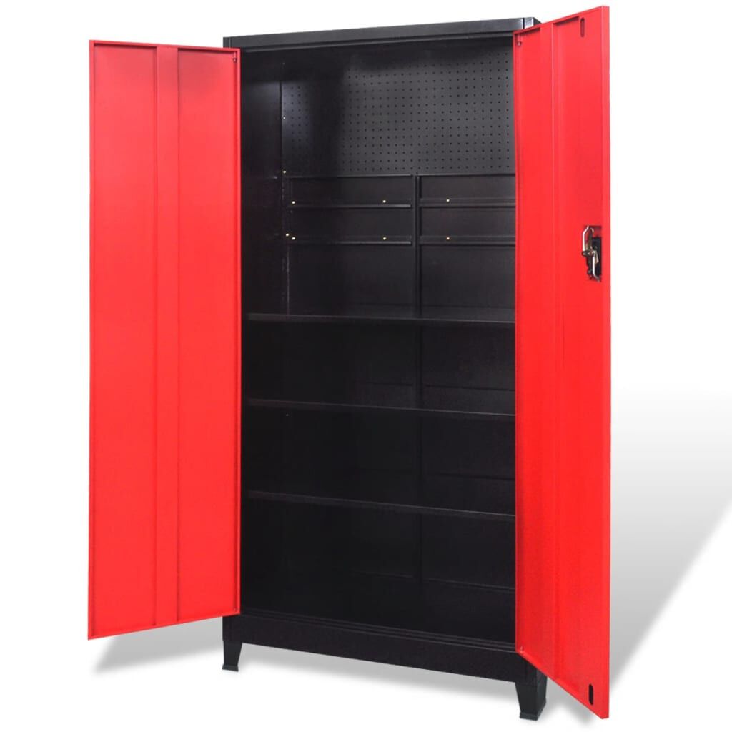 vidaXL Шкаф за инструменти с 2 врати, стомана, 90x40x180 cм